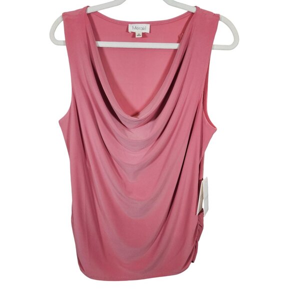 Meraki Women Draped Cowl Neck Top XL Quiet Luxury, Coquette Chic, Workwear Fall - Picture 2 of 11